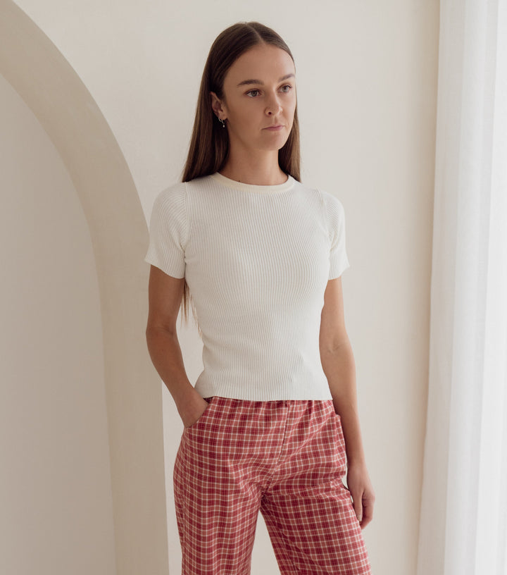 RIBBED TEE | MILK (WOMEN'S)