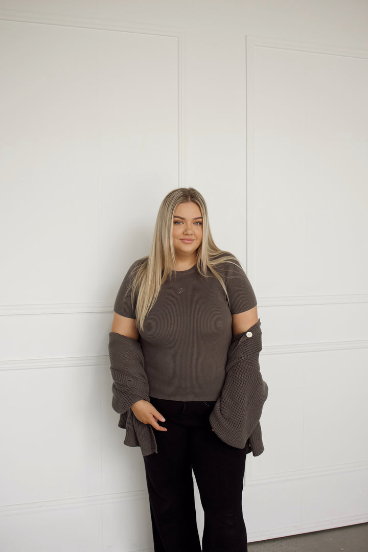 RIBBED TEE | CHARCOAL (WOMEN'S)