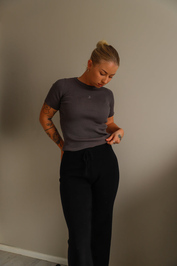 RIBBED TEE | CHARCOAL (WOMEN'S)