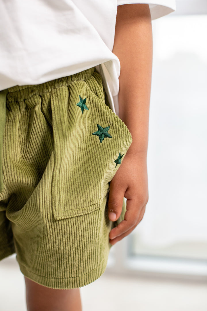 CORD SHORTS | EVERGREEN