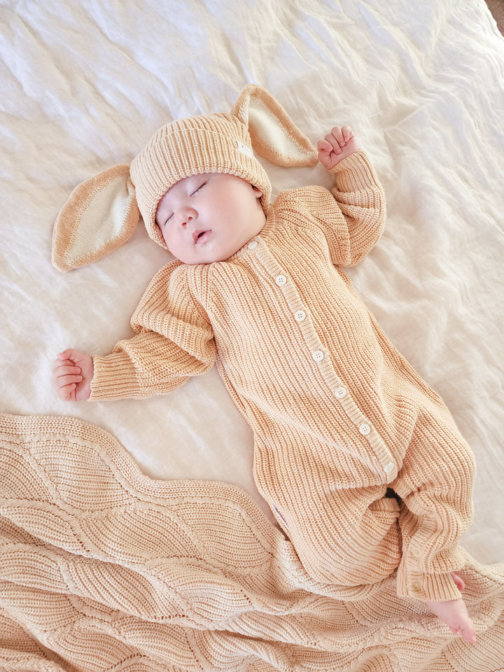 CLASSIC KNIT ROMPER | SAND FLECK