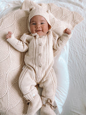 CLASSIC KNIT ROMPER BISCOTTI FLECK