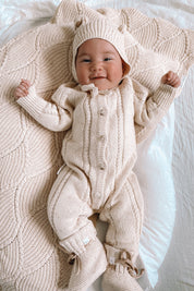 CLASSIC KNIT ROMPER BISCOTTI FLECK