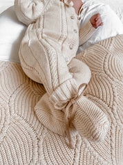 CLASSIC KNIT ROMPER BISCOTTI FLECK