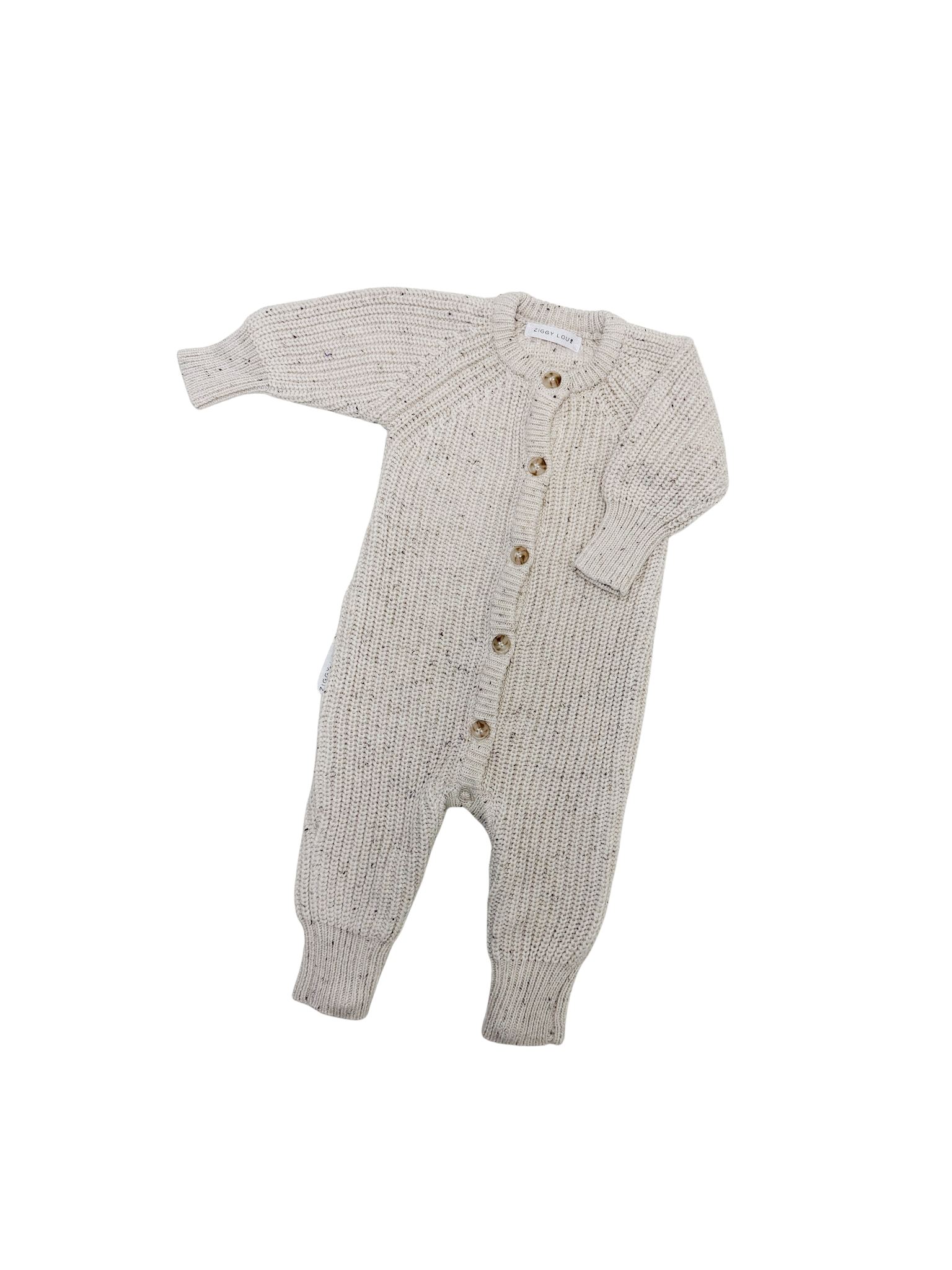 CLASSIC KNIT ROMPER COASTER FLECK