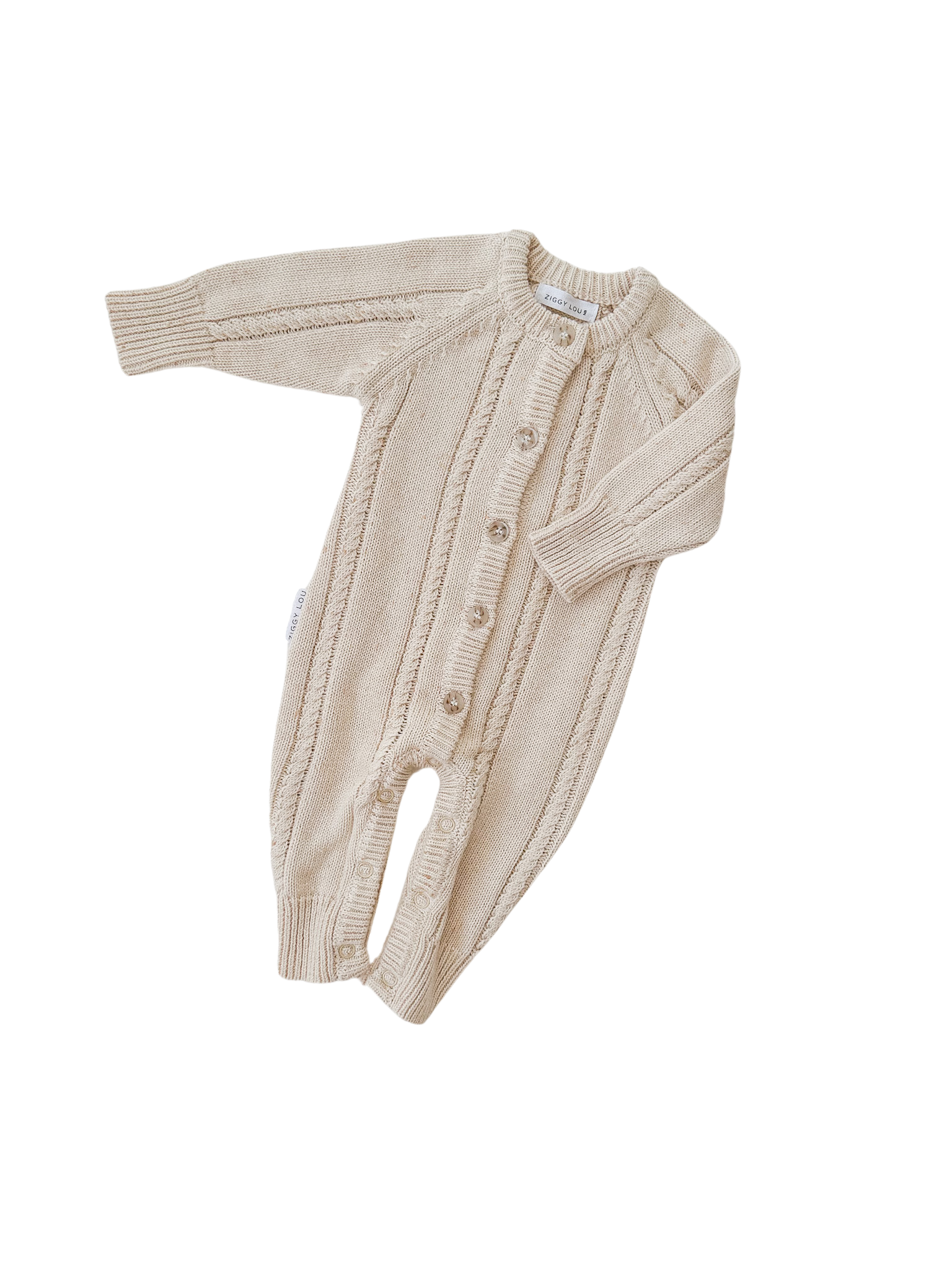 CLASSIC KNIT ROMPER BISCOTTI FLECK