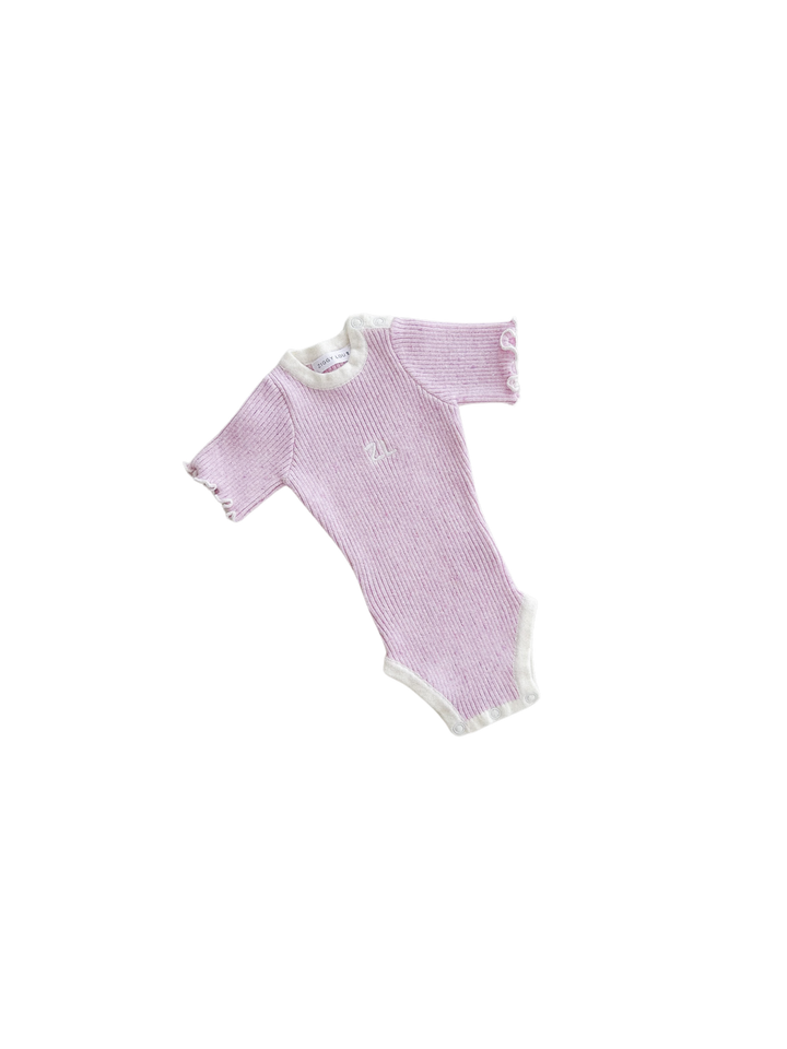 SUMMER RIBBED BODYSUIT | LILAC FLECK