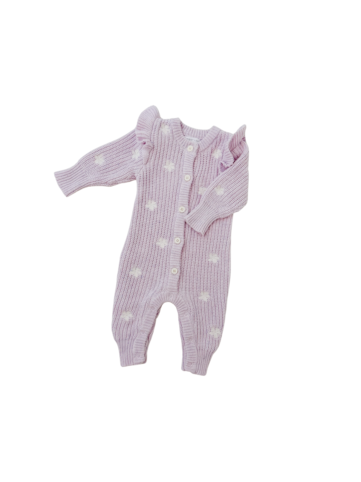 CLASSIC KNIT ROMPER LAVENDER FLECK