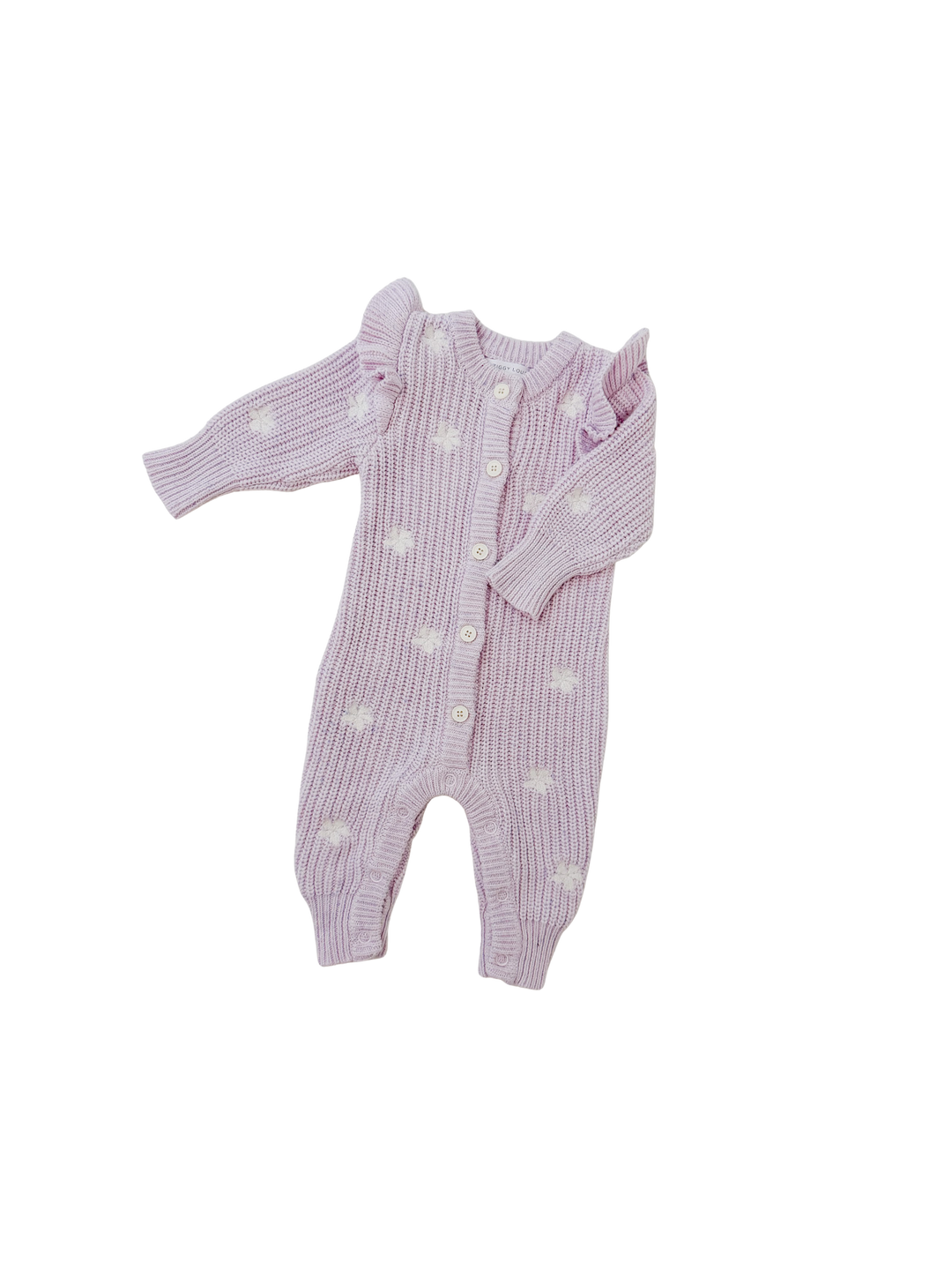 CLASSIC KNIT ROMPER LAVENDER FLECK