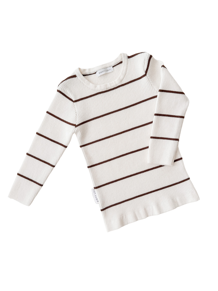 RIBBED TOP | COCOA STRIPES
