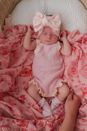 FRILL BODYSUIT HIBISCUS