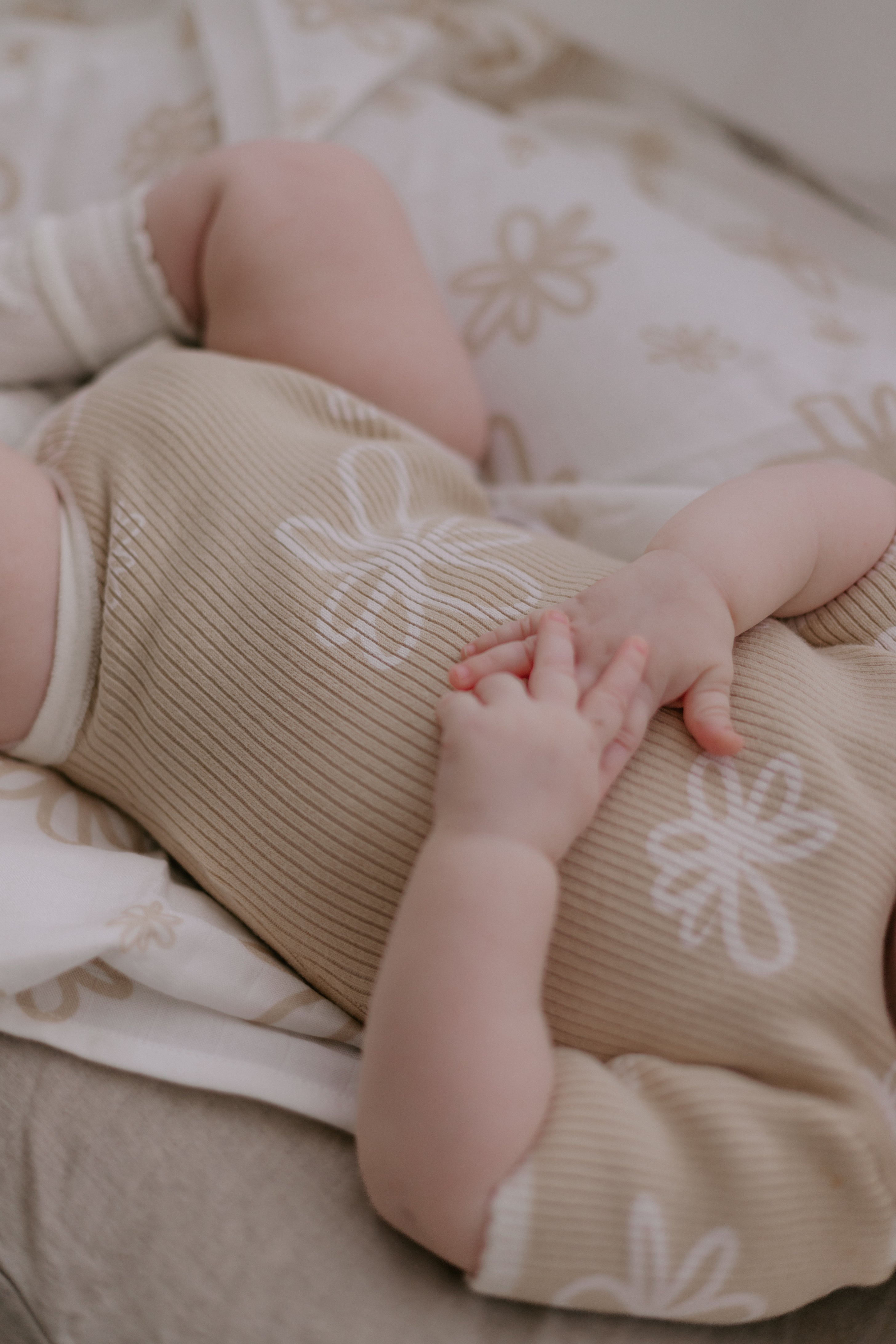 SUMMER RIBBED BODYSUIT | GIA (LATTE) - 0-3M ONLY