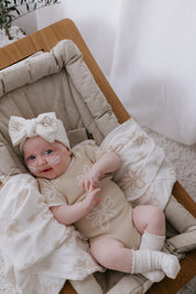 SUMMER RIBBED BODYSUIT | GIA (LATTE) - 0-3M ONLY