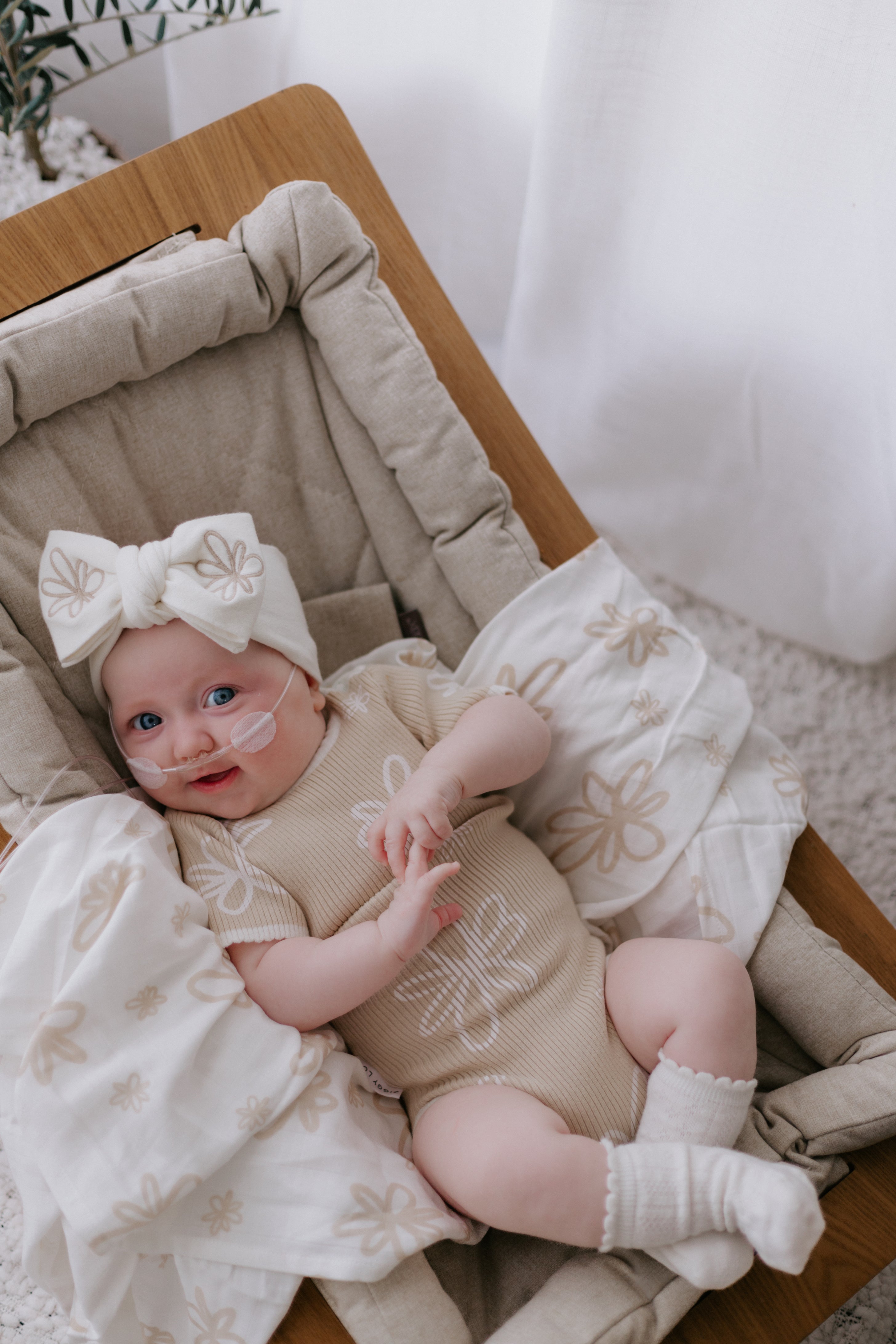 SUMMER RIBBED BODYSUIT | GIA (LATTE) - 0-3M ONLY