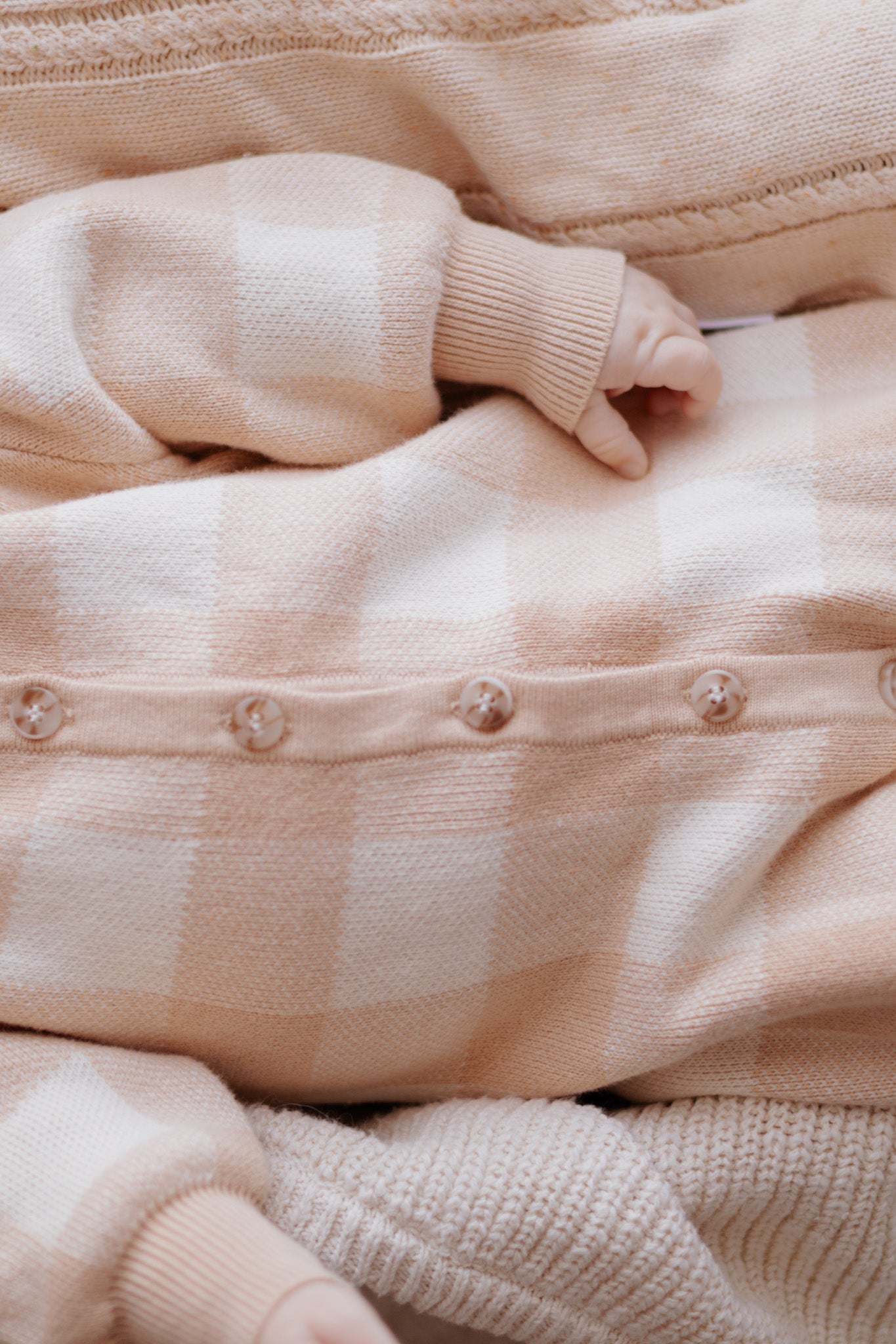 CLASSIC KNIT ROMPER GINGHAM