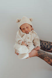CLASSIC KNIT ROMPER BISCOTTI FLECK