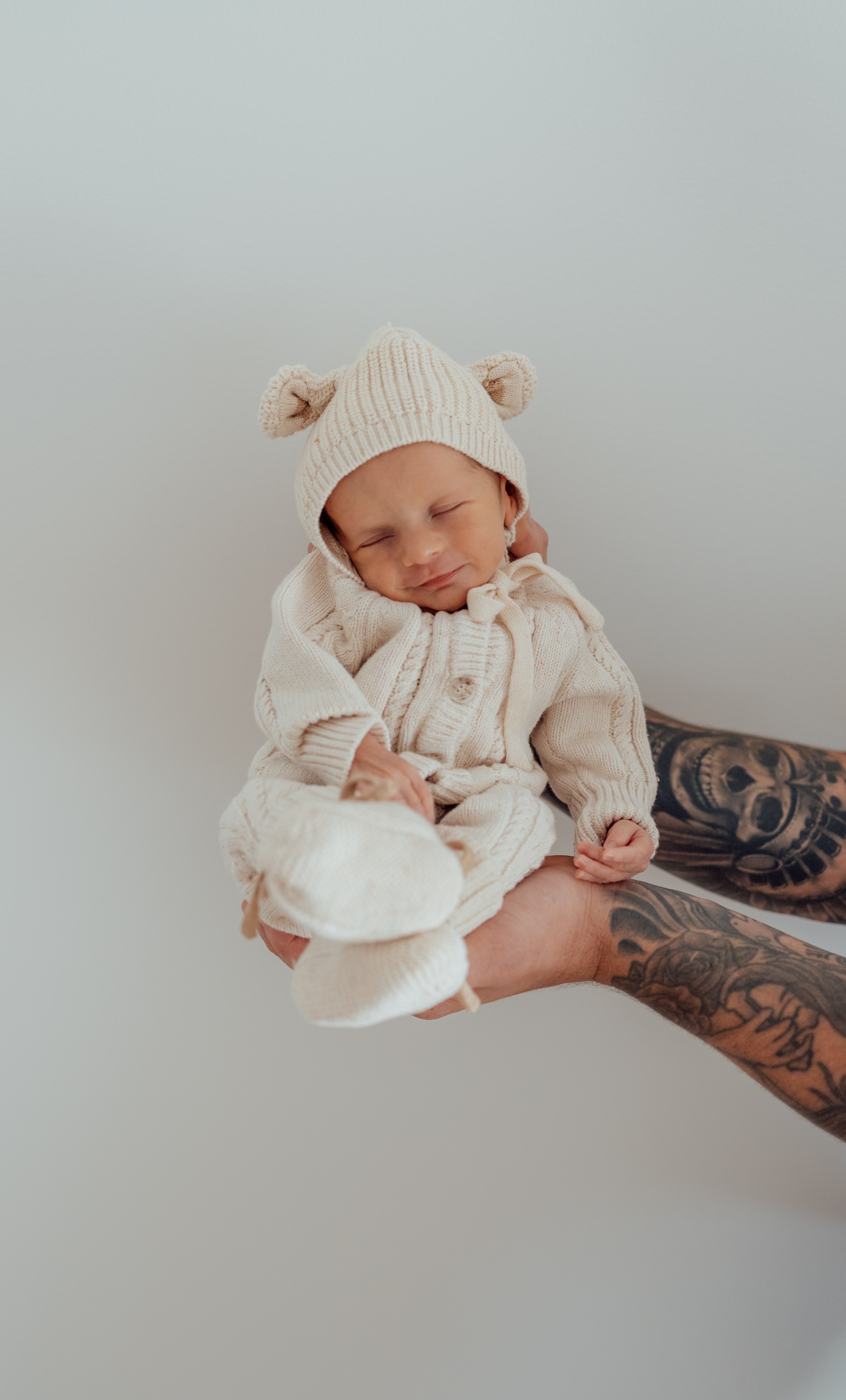 CLASSIC KNIT ROMPER BISCOTTI FLECK
