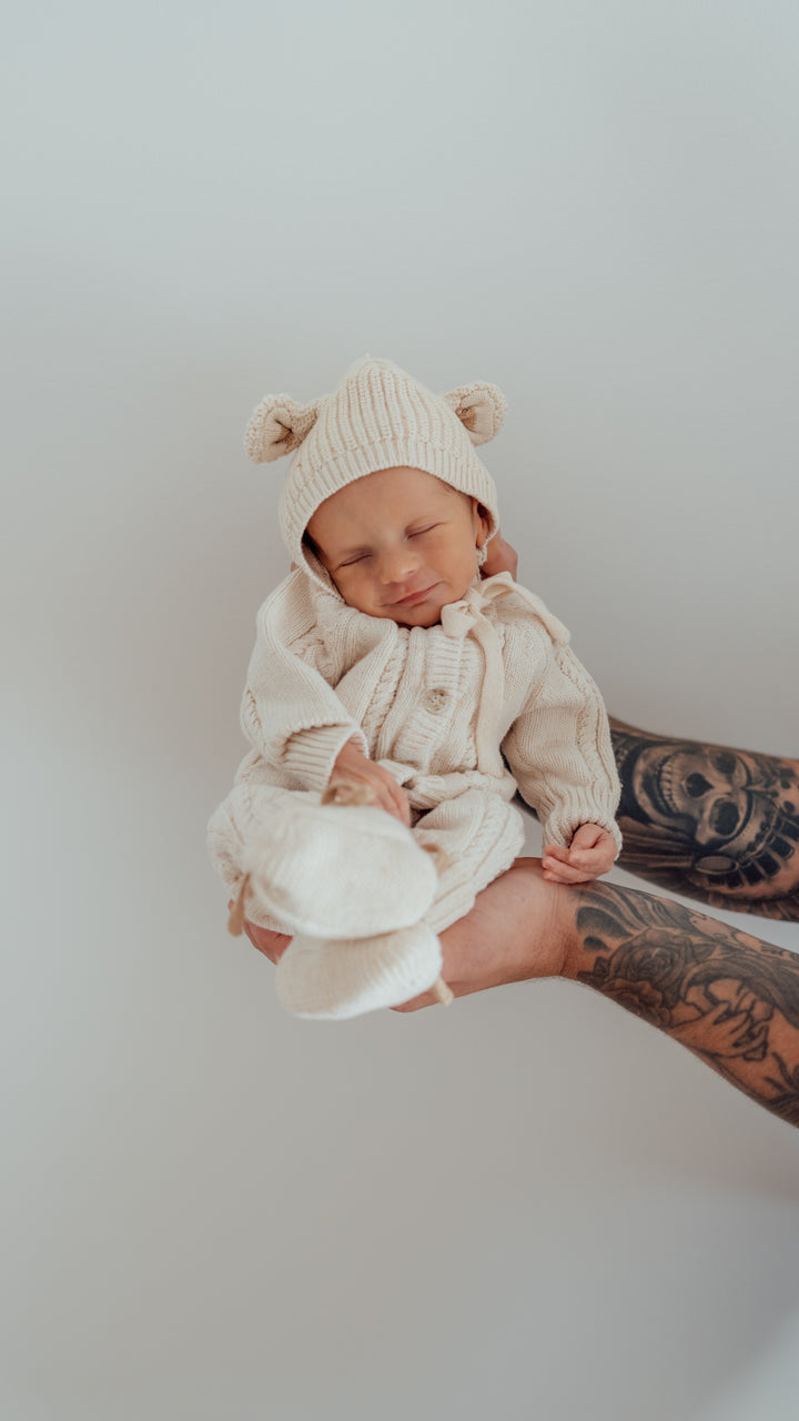 CLASSIC KNIT ROMPER | BISCOTTI FLECK