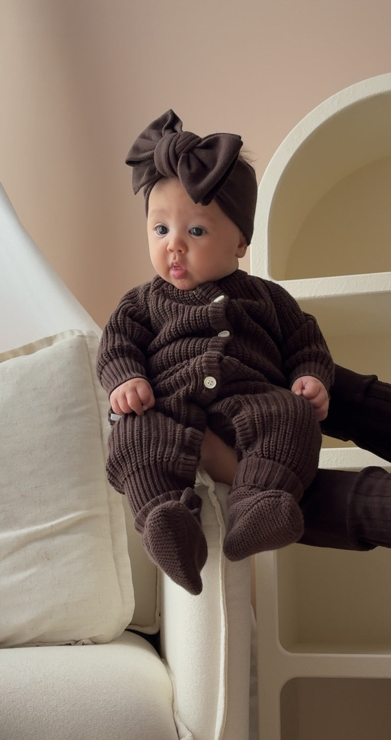 CLASSIC KNIT ROMPER ESPRESSO