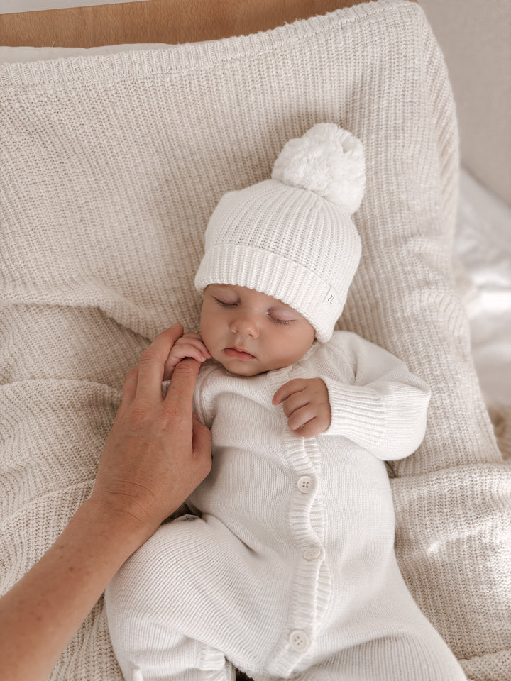 CLASSIC KNIT ROMPER | MILK