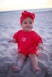 SIGNATURE PLAYSUIT POMEGRANATE