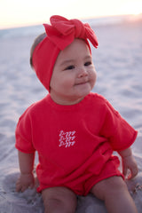 SIGNATURE PLAYSUIT POMEGRANATE