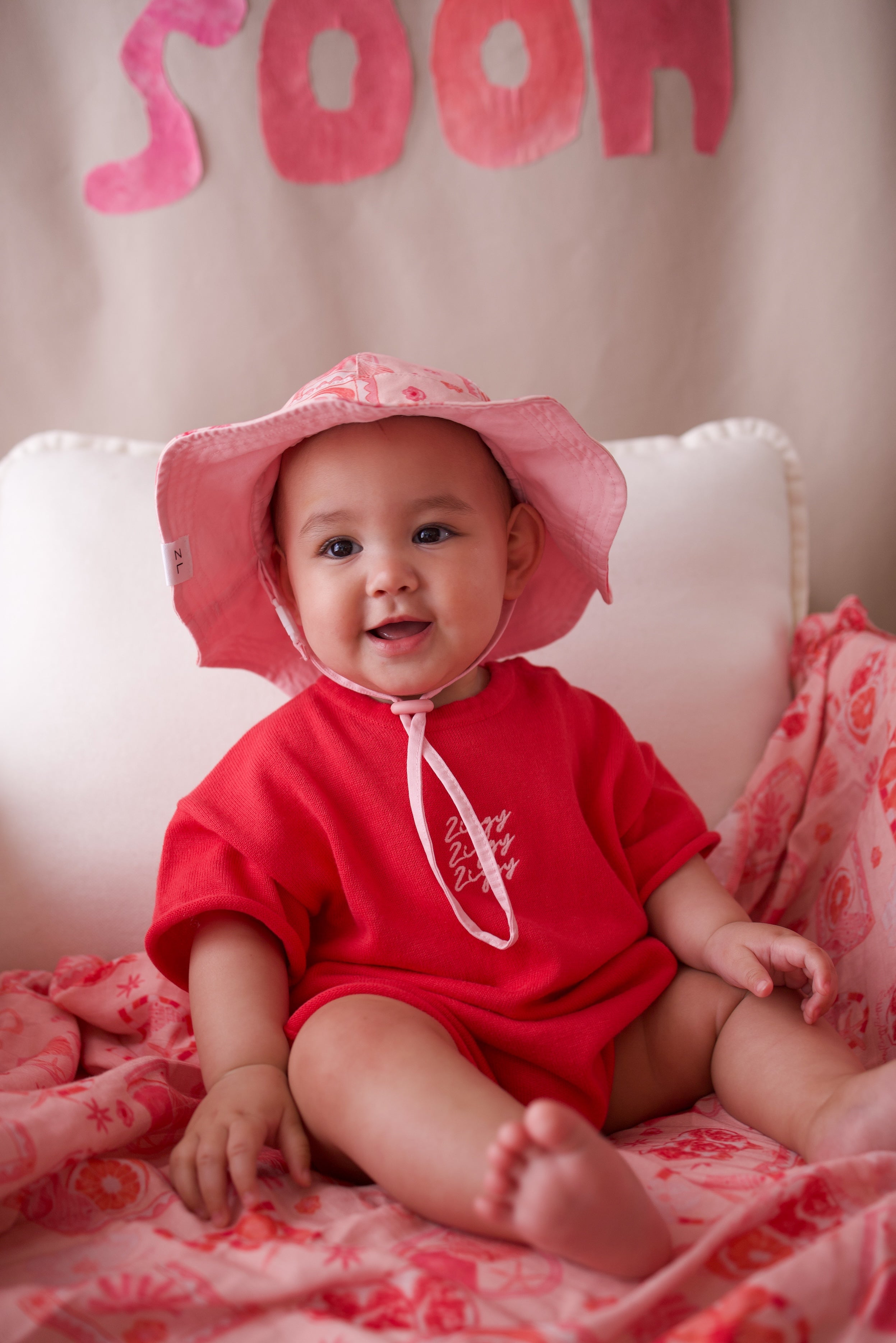 SIGNATURE PLAYSUIT POMEGRANATE