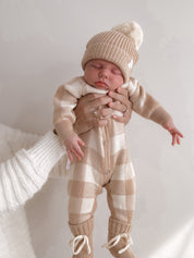 CLASSIC KNIT ROMPER GINGHAM