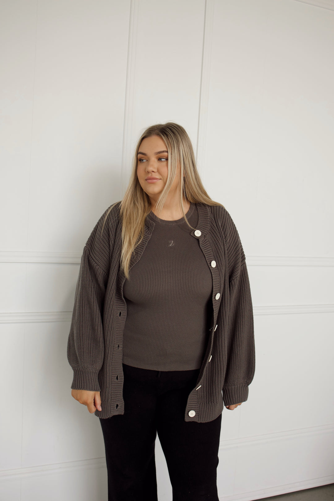 RIBBED TEE | CHARCOAL (WOMEN'S)
