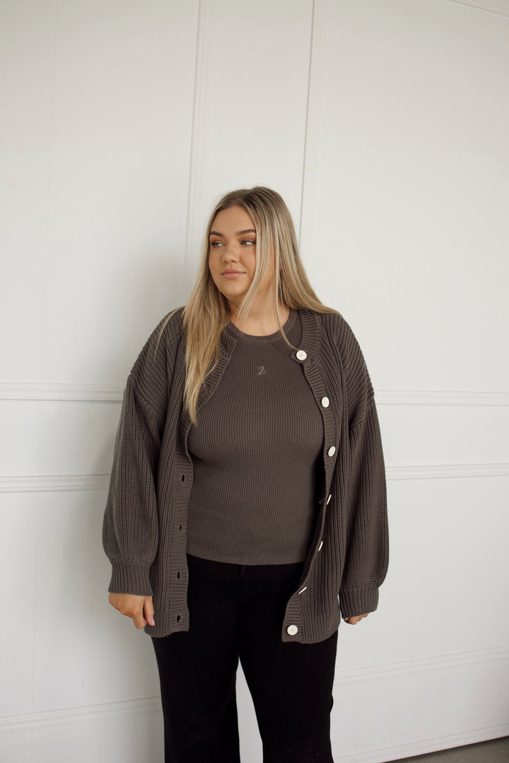 RIBBED TEE | CHARCOAL (WOMEN'S)