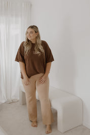 RIBBED PANTS | PECAN (WOMEN'S) - LAST CHANCE