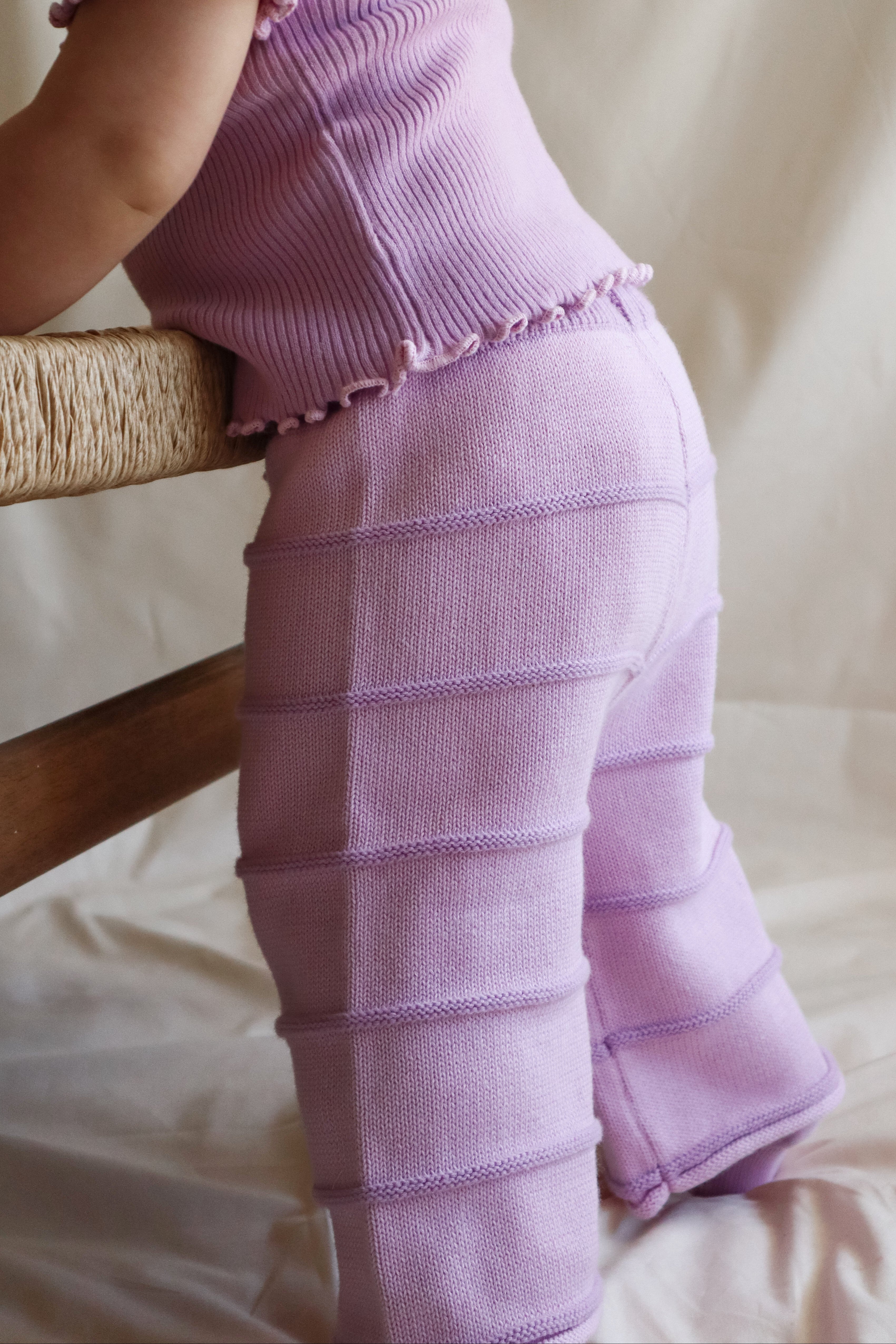 CROPPED PANTS | LILAC STRIPE