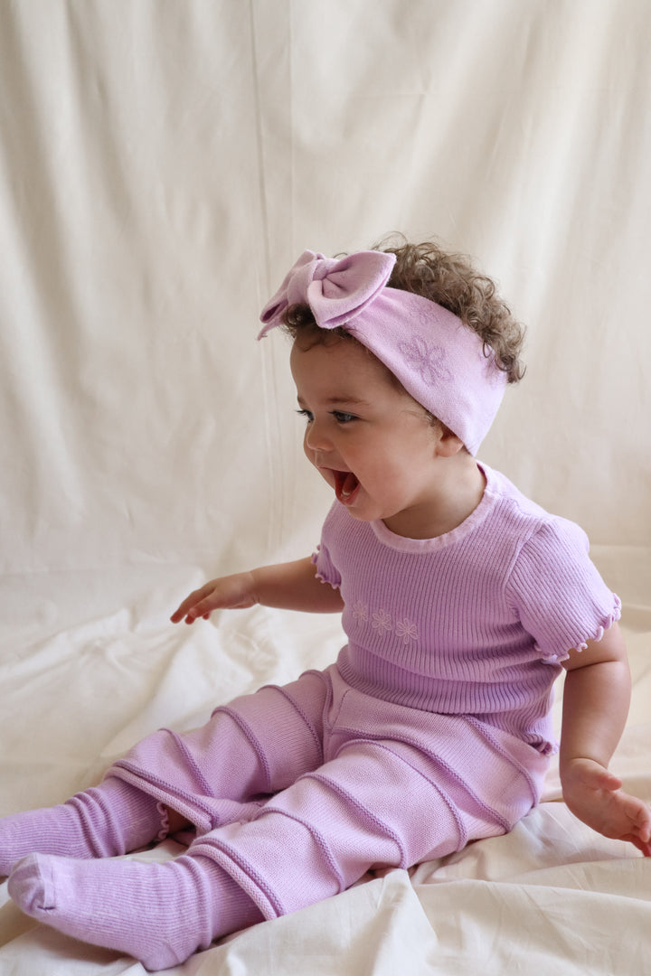 CROPPED PANTS | LILAC STRIPE