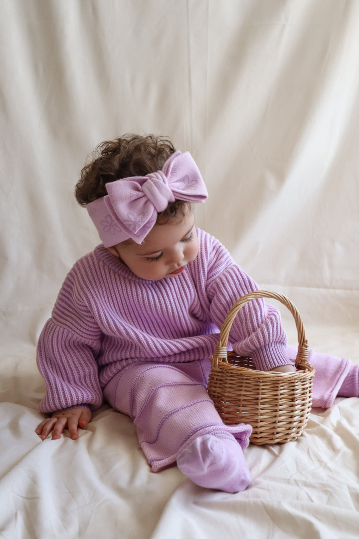 CROPPED PANTS | LILAC STRIPE