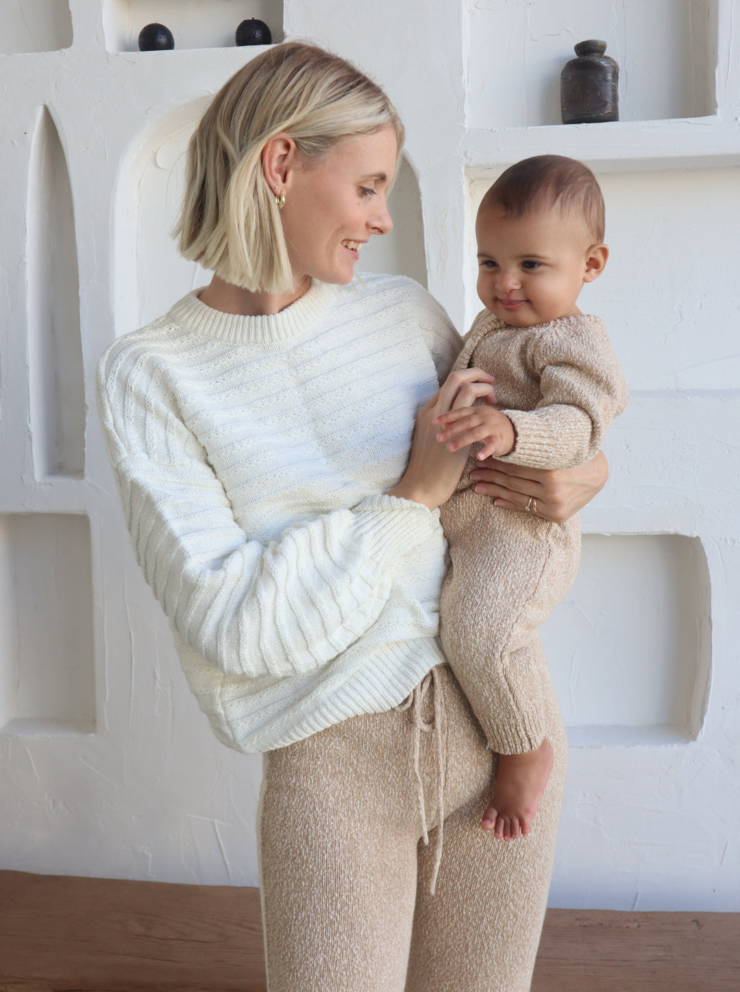 CLASSIC KNIT ROMPER | ALMOND