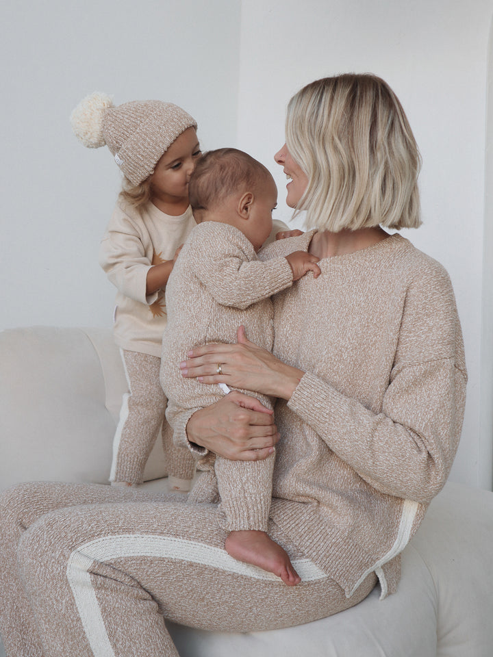 CLASSIC KNIT ROMPER | ALMOND