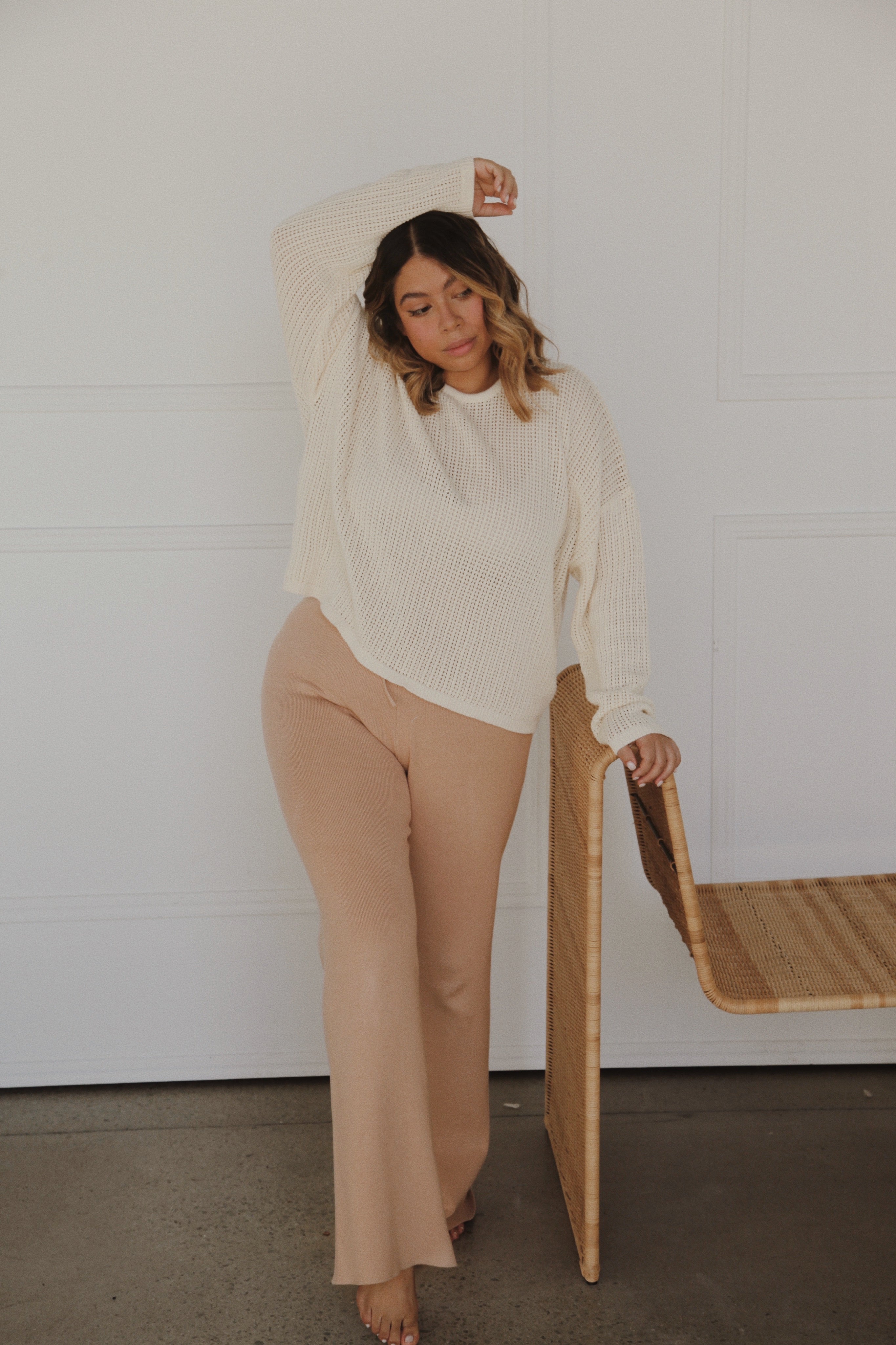 CROPPED PULLOVER | CREAM (WOMEN'S) - LAST CHANCE