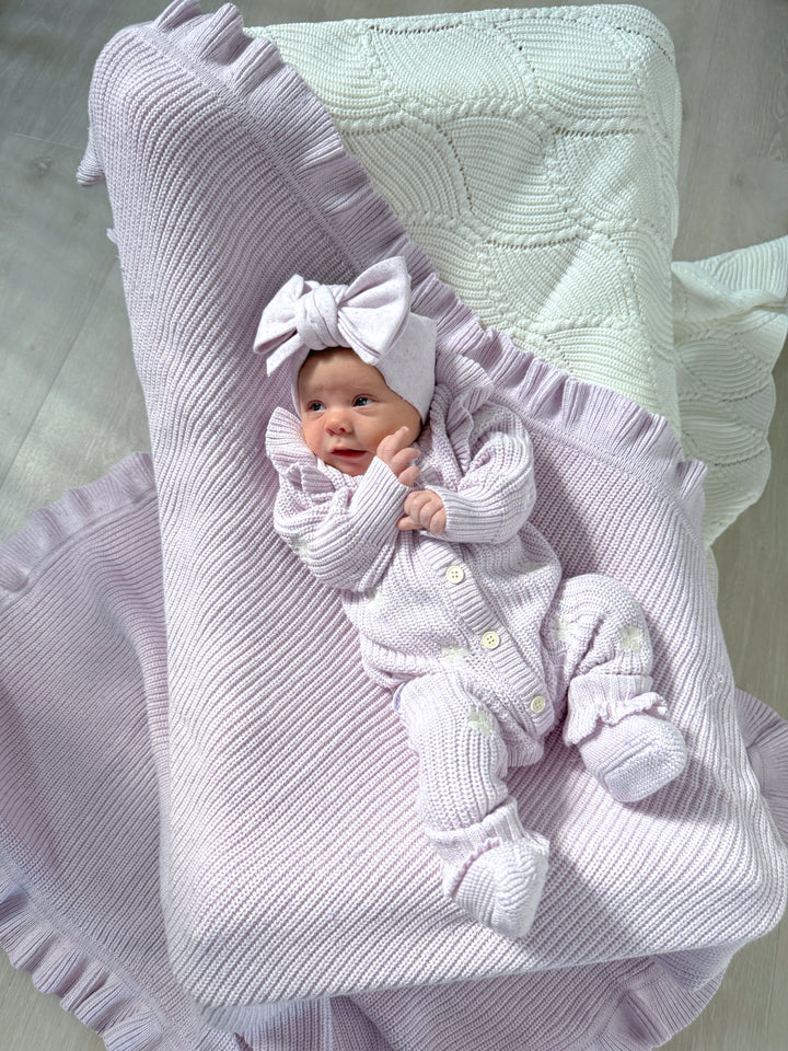 CLASSIC KNIT ROMPER LAVENDER FLECK