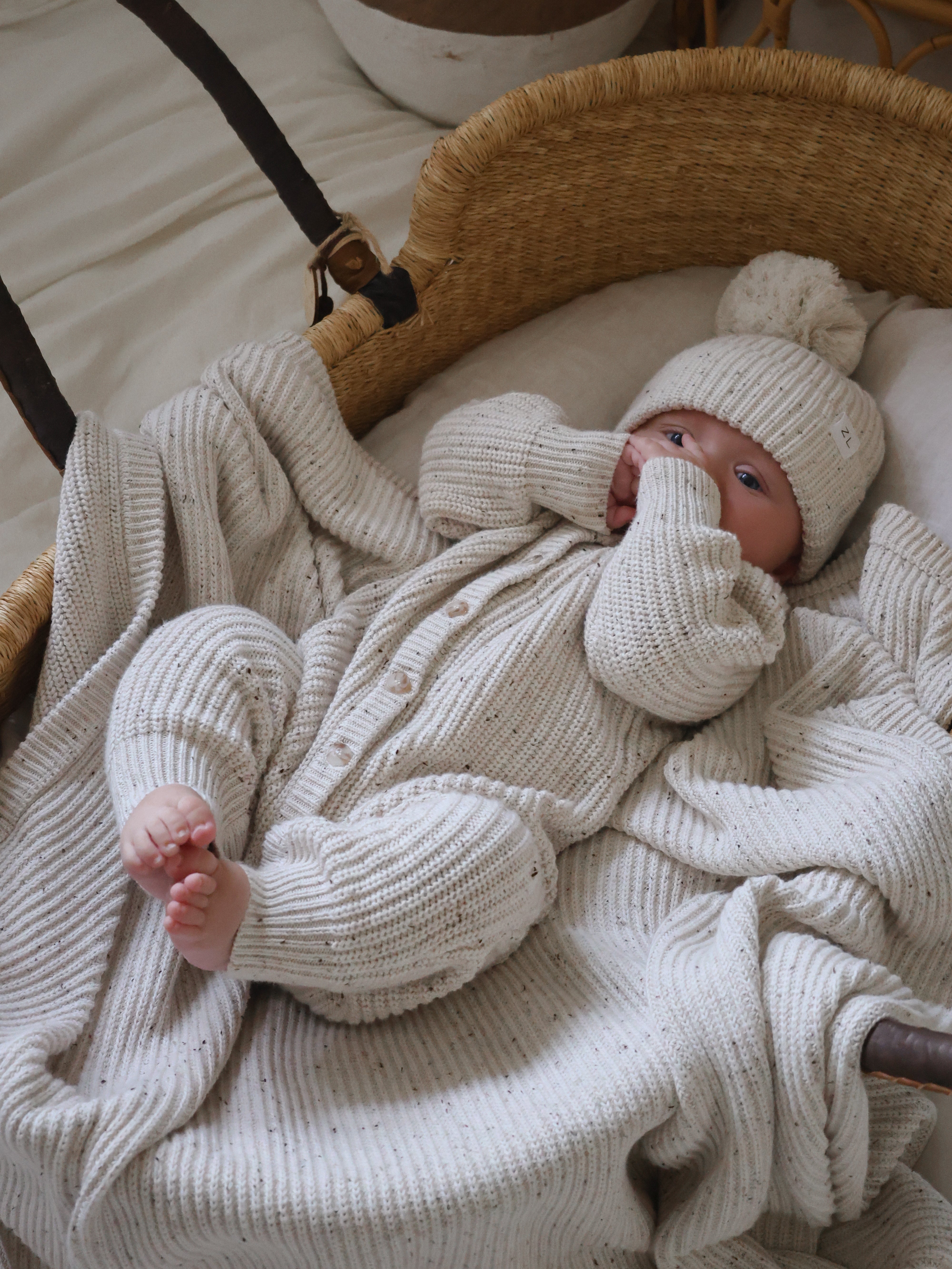 CLASSIC KNIT ROMPER COASTER FLECK