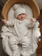 CLASSIC KNIT ROMPER COASTER FLECK