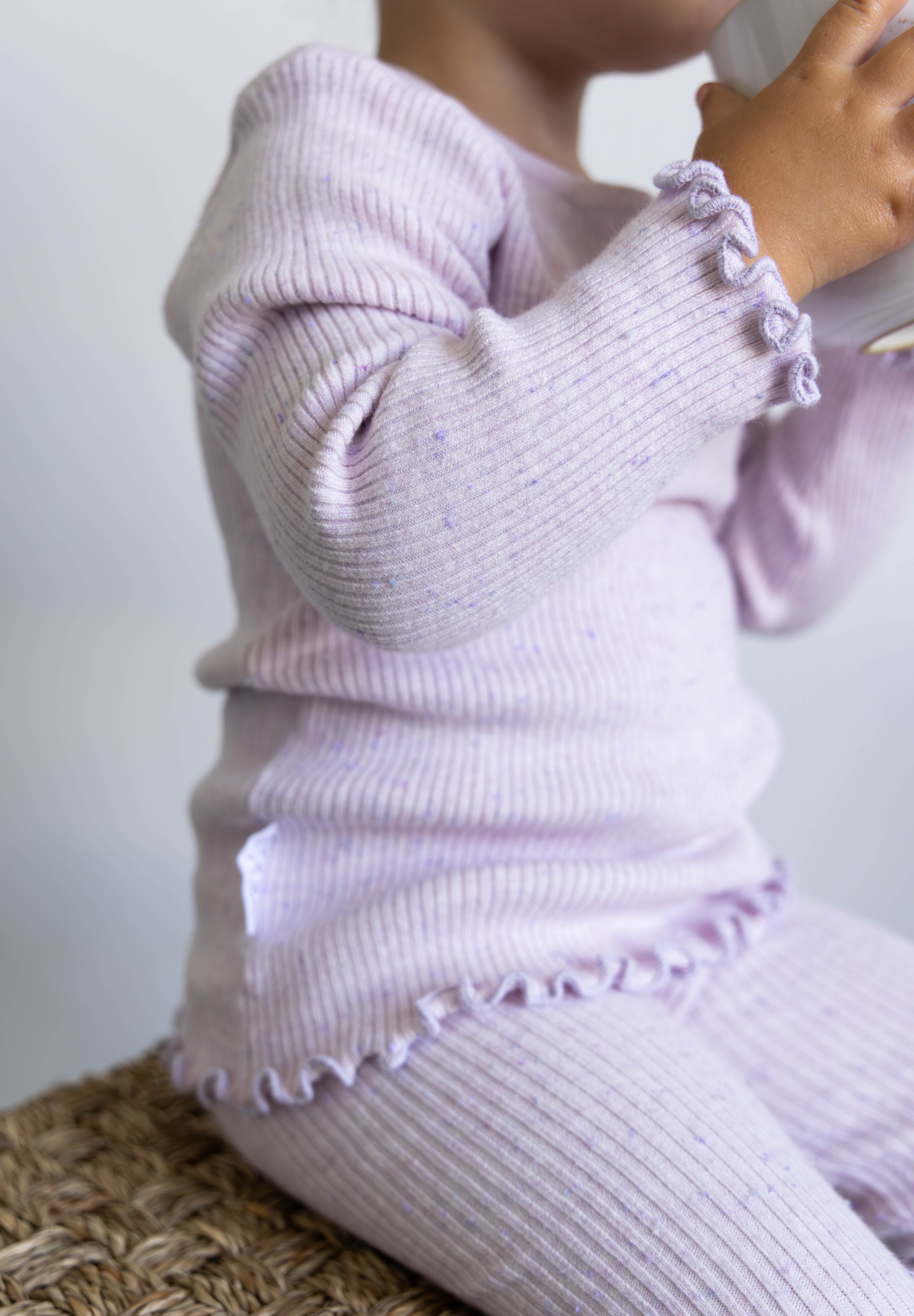 RIBBED TOP LAVENDER FLECK