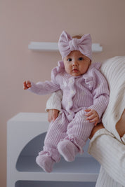 CLASSIC KNIT ROMPER LAVENDER FLECK
