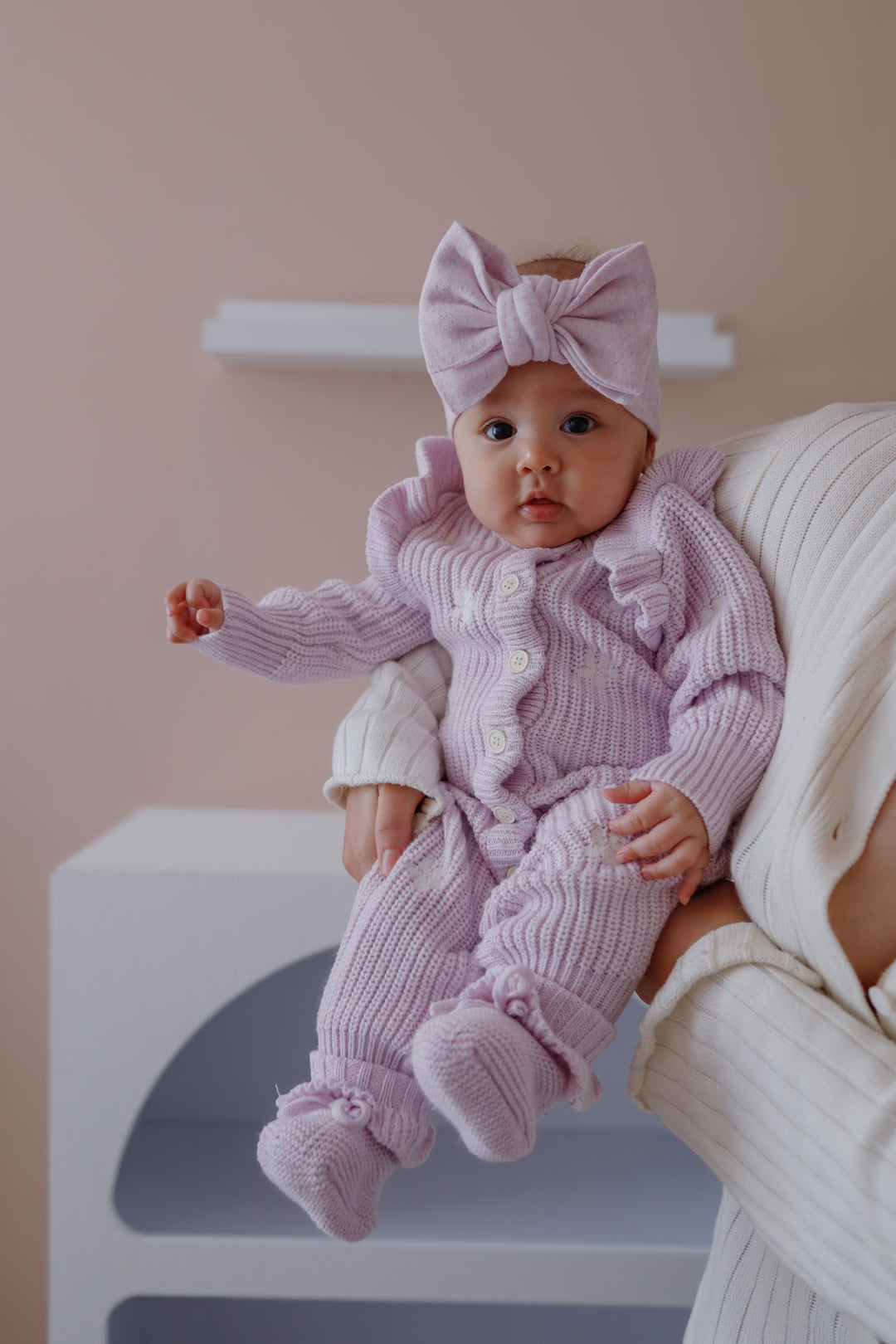 CLASSIC KNIT ROMPER LAVENDER FLECK