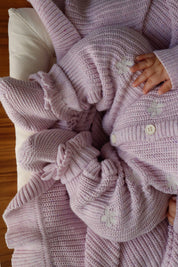 CLASSIC KNIT ROMPER LAVENDER FLECK