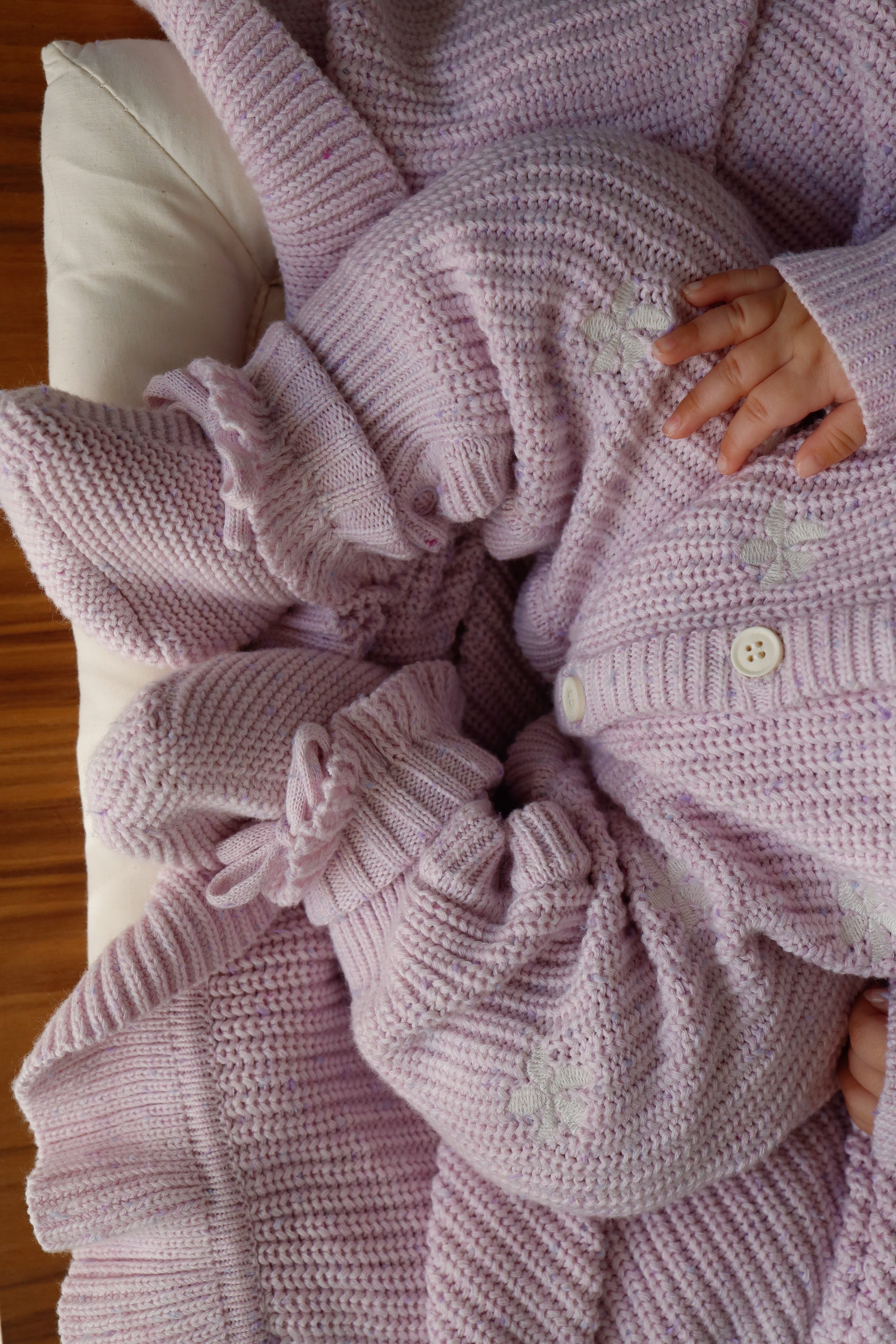 CLASSIC KNIT ROMPER LAVENDER FLECK
