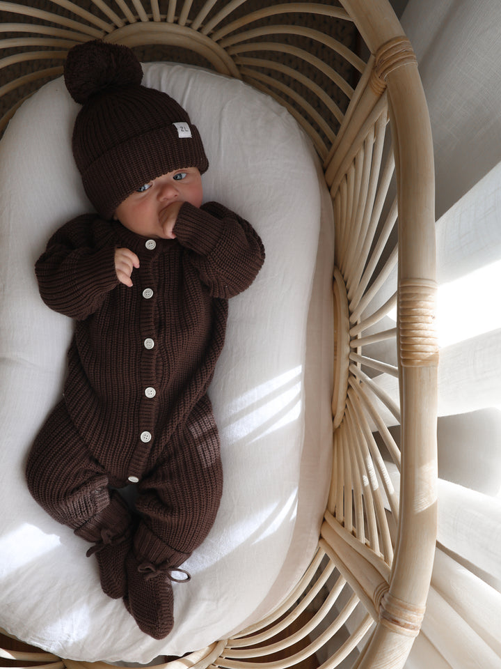 CLASSIC KNIT ROMPER ESPRESSO