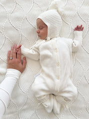 CLASSIC KNIT ROMPER MILK