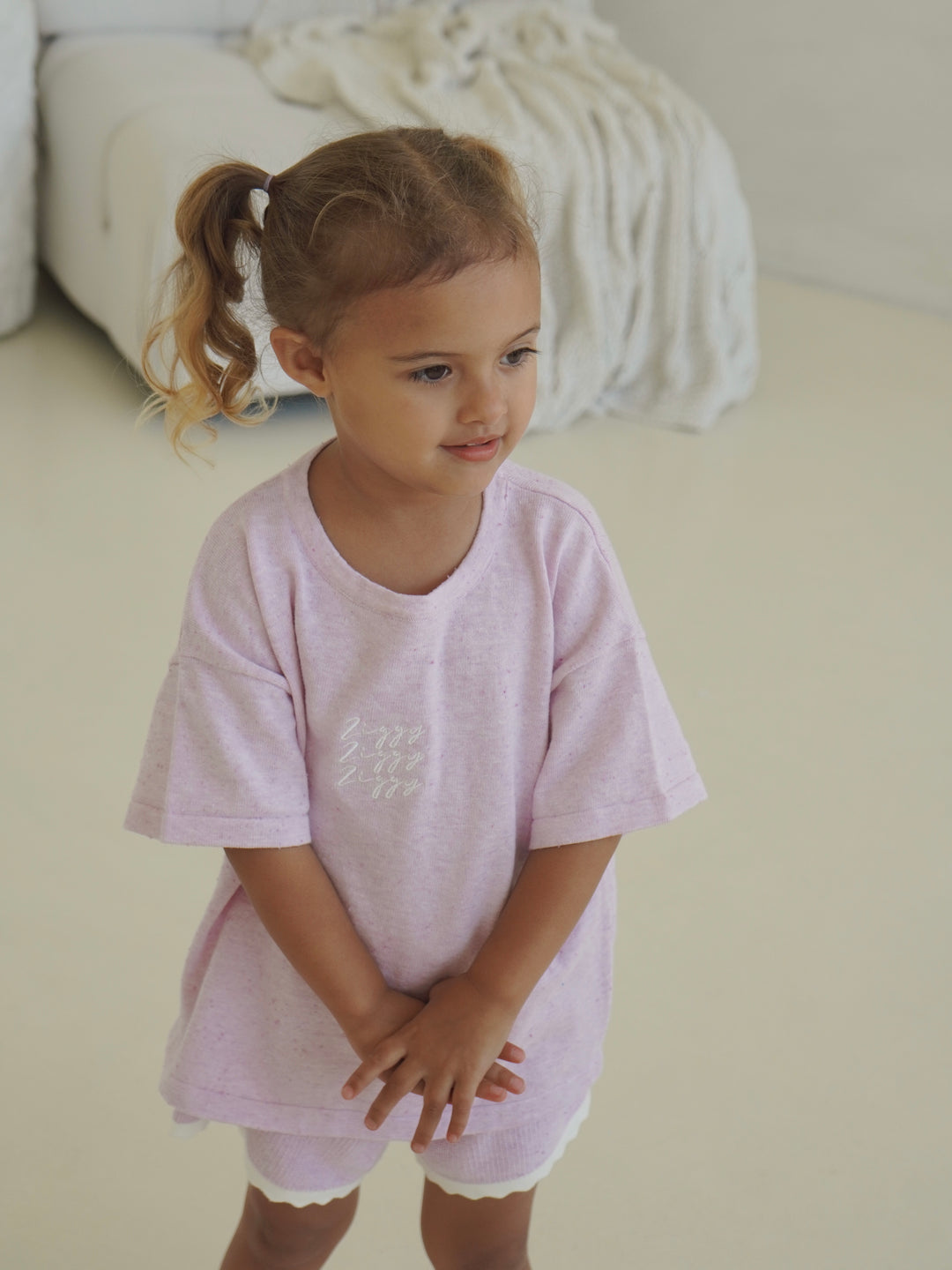 SIGNATURE TEE | LILAC FLECK (KIDS)