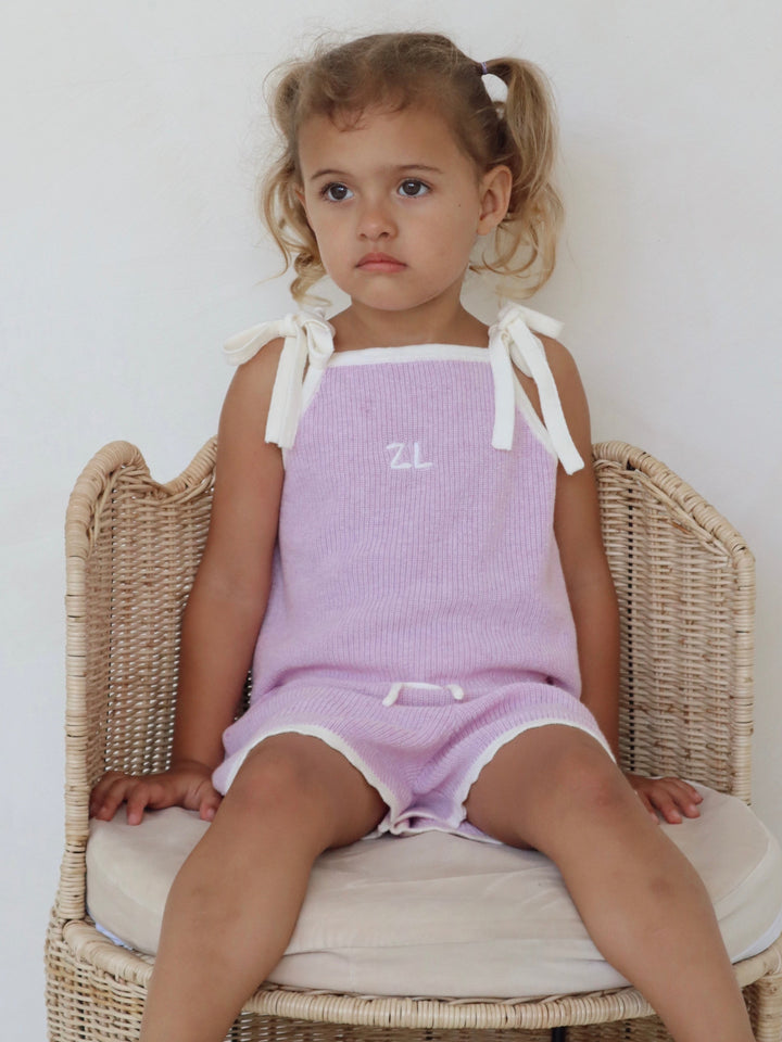 TIE SINGLET | LILAC FLECK