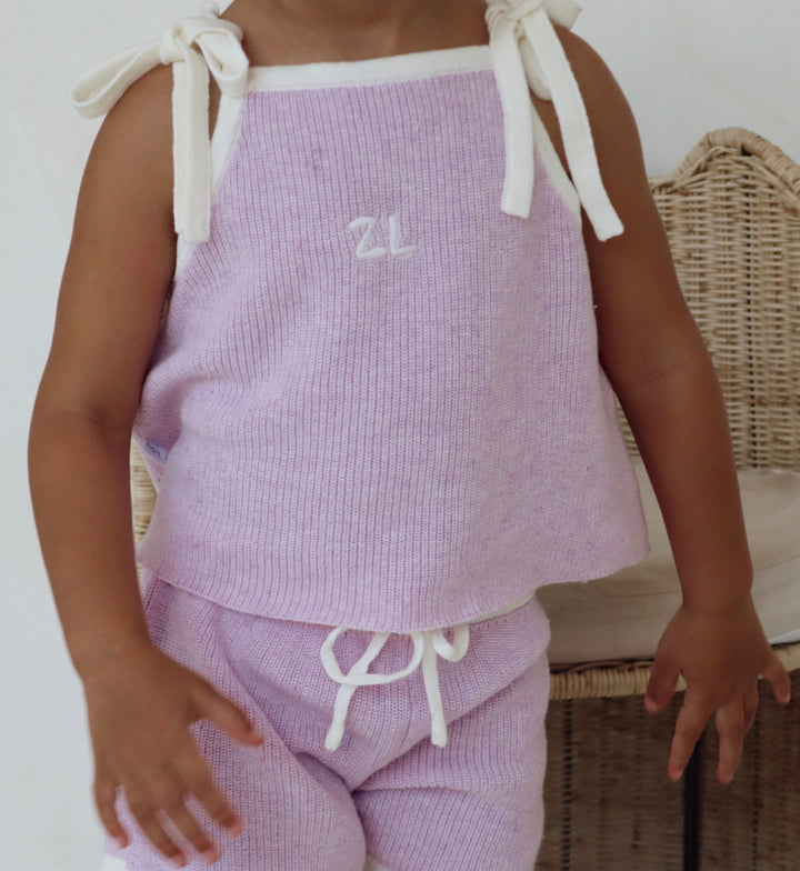 TIE SINGLET | LILAC FLECK